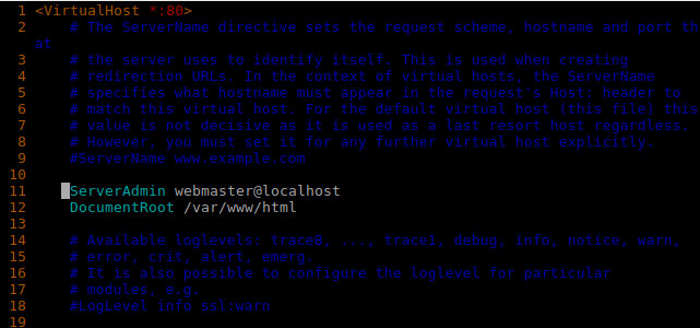 default virtual host configuration